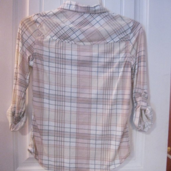 Passport Button Up Shirt Plaid Long Sleeves - Picture 5 of 5